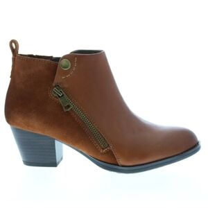 Earth Tan Ankle Booties with Side Zipper